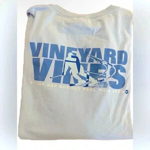 Men's Blue Long Sleeve Vineyard Vines T Shirt Size Large